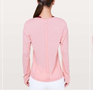Lululemon sweat embrace lightweight striped pink top